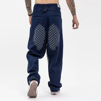 Японские Модные Повседневные брюки с вышивкой Kapital Hirata Hohiro, трендовые универсальные Винтажные Свободные джинсы, Мужские Винтажные брюки