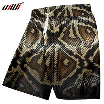 UJWI, Новый тренд, мужские пляжные шорты из змеиной кожи, мужские шорты в стиле панк-рок с 3D принтом, модная уличная одежда Унисекс