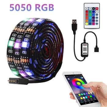 Светодиодная лента USB 5050 Bluetooth 5V Светодиодные лампы RGB Гибкая светодиодная лента Лента RGB Подсветка рабочего стола телевизора Диодная лента