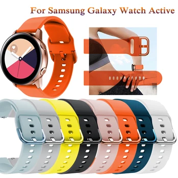 Мягкий силиконовый 20 мм ремешок для часов Samsung Galaxy Watch Active Оригинальные Ремешки Galaxy 42 мм gear S2 bip Смарт-браслеты Ремешок для часов