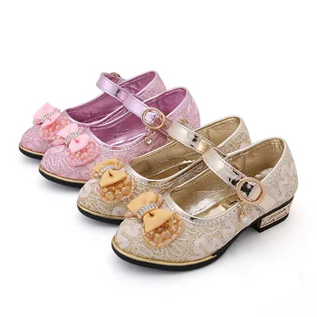 Детские туфли-лодочки Принцессы на мягкой подошве, осень 2022, Кожаная обувь для девочек, Весенняя новинка, Милые туфли с бантом для Свадебной вечеринки