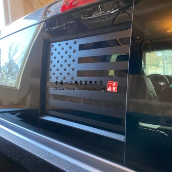 2009-2021 наклейка на заднее среднее стекло с американским флагом, матово-черная для Dodge Pickup Ram 3500 Ram 2500 Ram 1500